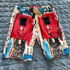 Sean John x Basquiat Shorts Men's XL Multicolor Abstract Graffiti Art